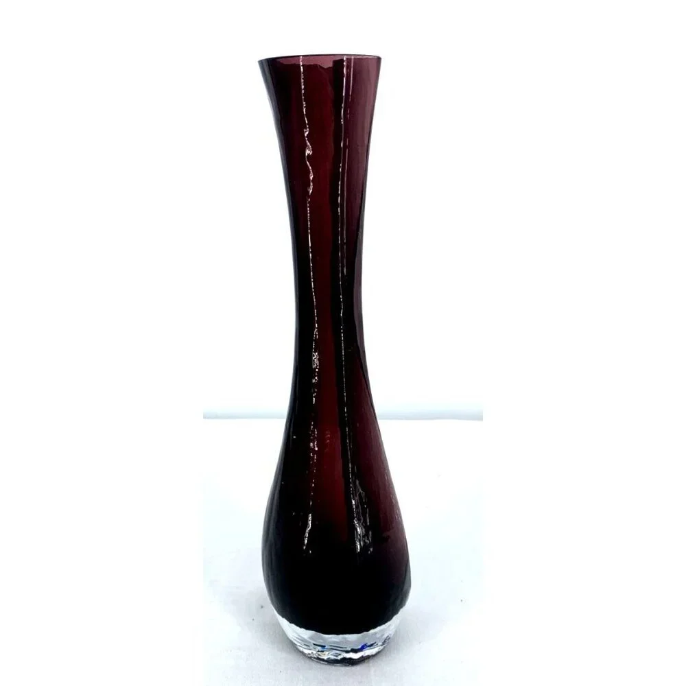 Sea Glas Bruk Renate Stock Glass Purple Vase Kosta Sweden 12
